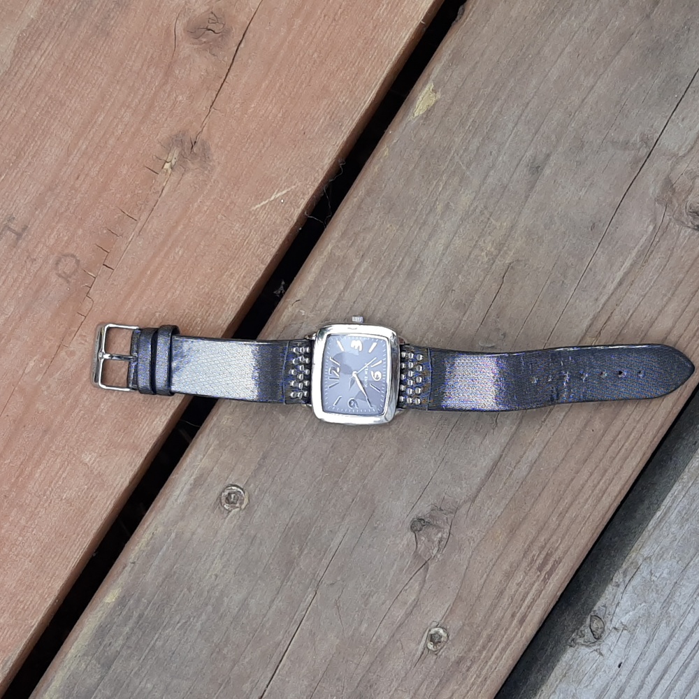Nine West Watch Stainless Steel Titanium Nickel Gray Colored